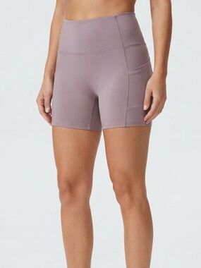 ebb & flow Women's High-Waist Active Shorts in Mauve Size 2x